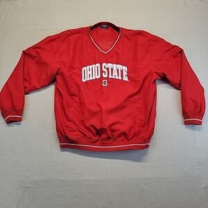 Ohio State Pro Edge Buckeye Pullover Sweatshirt Red L | Embroidered Logo | NCAA